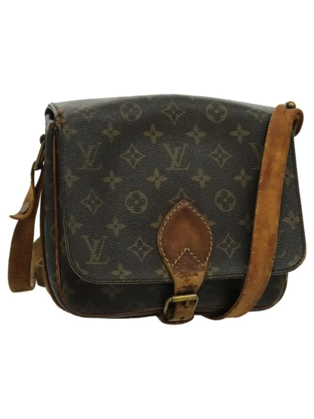 Authentic LOUIS VUITTON Monogram Cartouchiere MM Shoulder Bag M51253 LV